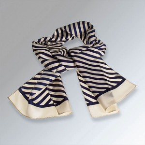 Long scarf  pure silk with stripes