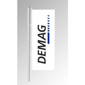 Flag "DEMAG" portrait format 150 x 400 cm